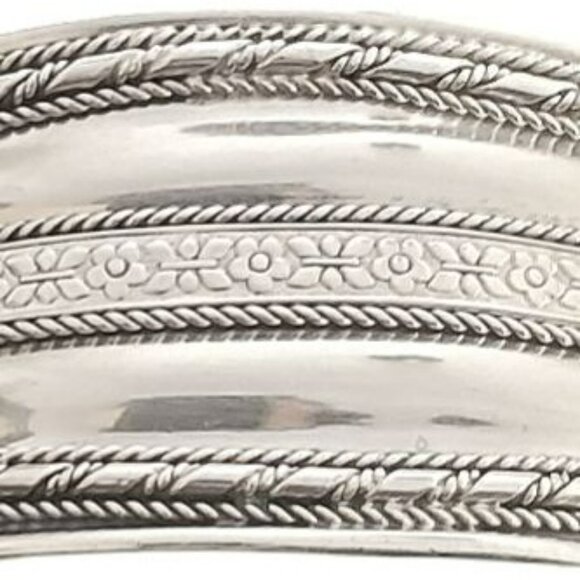 VTG Sterling Silver 925 Cuff Bracelet Boho Flowers Twisted Rope Southwest 33.4g - Picture 3 of 12